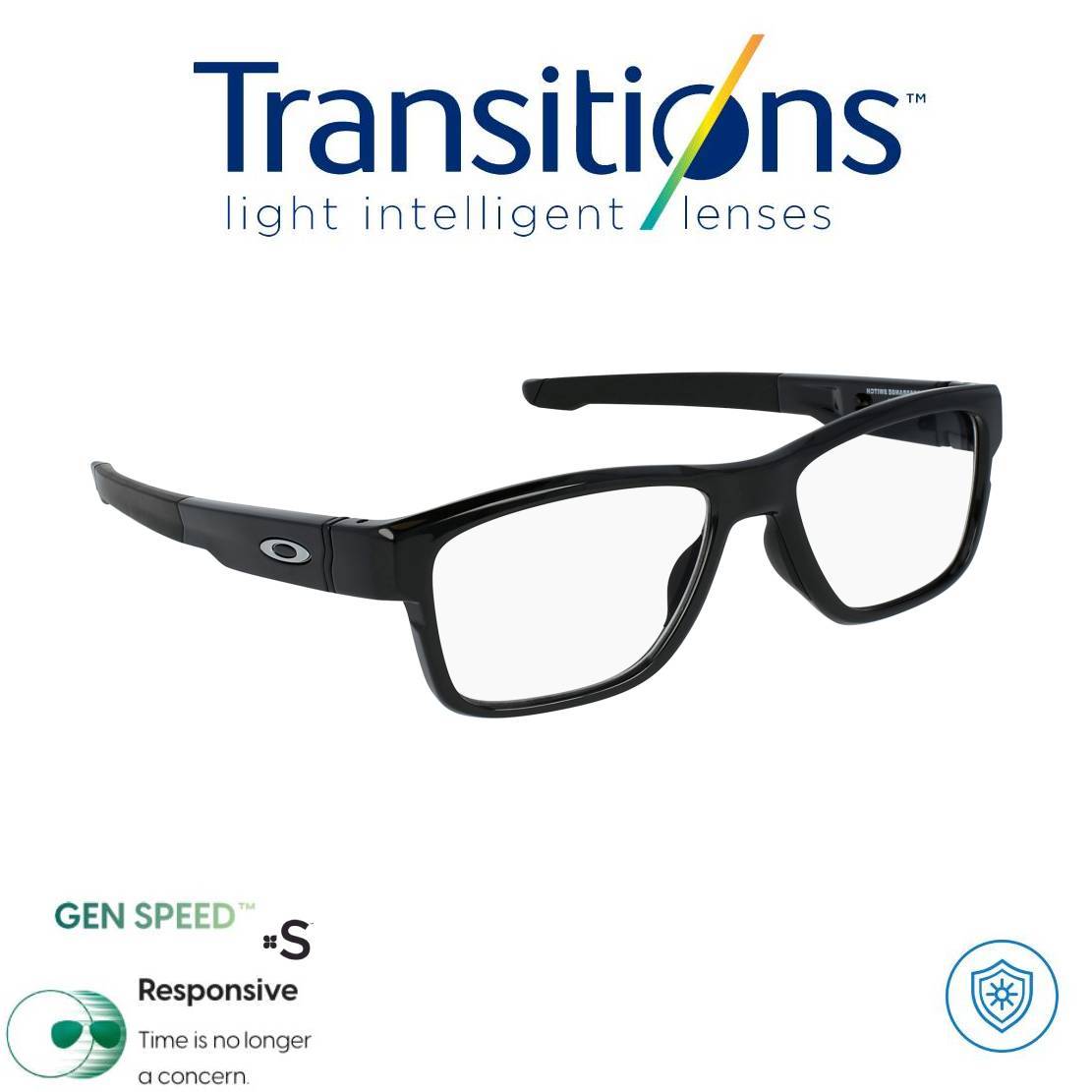 Gafas American Sport Black + TRANSITIONS© GEN S® Anti/Blue Pro Formula Máximo+/- 2.00 SPEED©