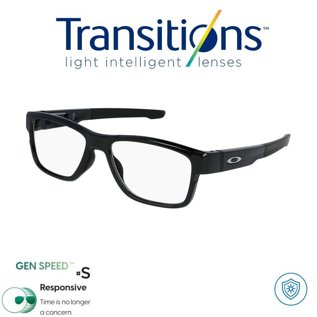 Gafas American Sport Black + TRANSITIONS© GEN S® Anti/Blue Pro Formula Máximo+/- 2.00 SPEED©