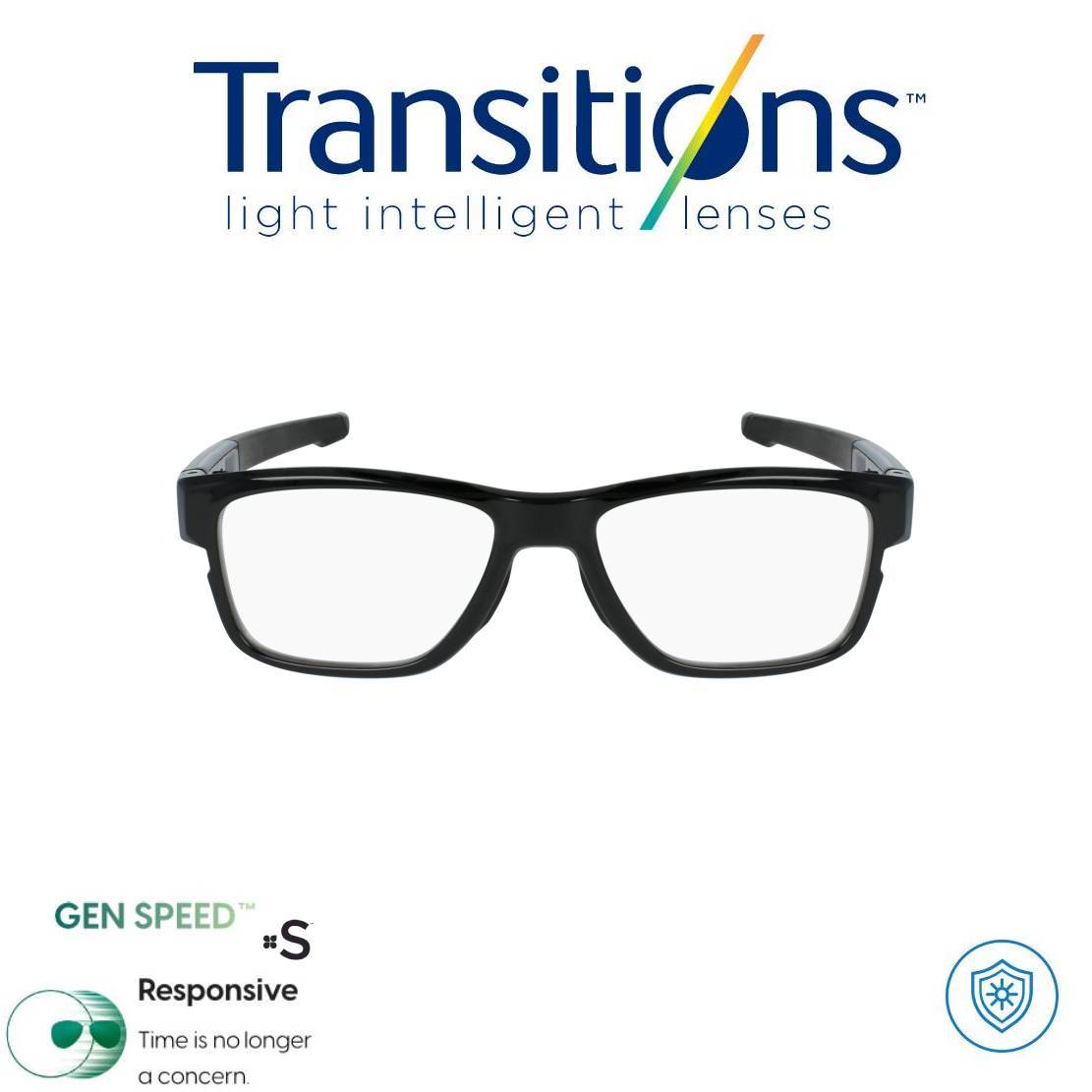 Gafas American Sport Black + TRANSITIONS© GEN S® Anti/Blue Pro Formula Máximo+/- 2.00 SPEED©