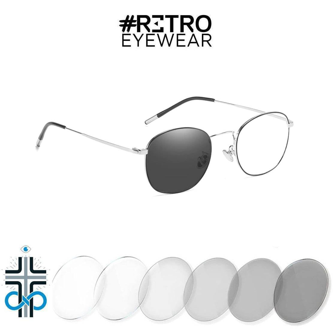 RETRO® ATLANTIS PC HD INFINITE♾PHOTOCHROMIC AntiBlue MAX+|-3.0 Con formula Óptica