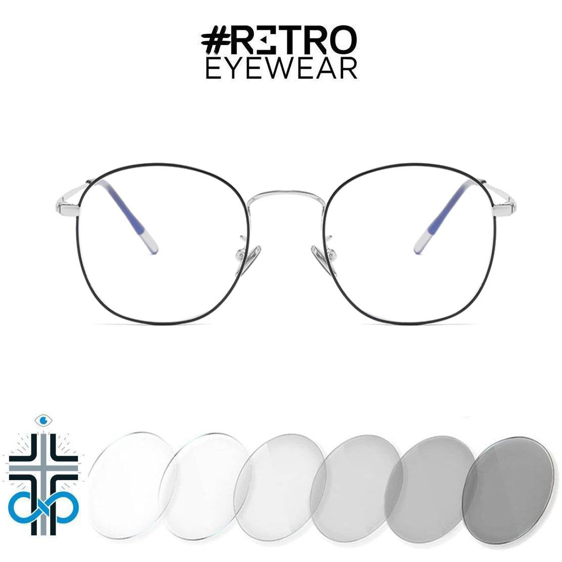 RETRO® ATLANTIS PC HD INFINITE♾PHOTOCHROMIC AntiBlue MAX+|-3.0 Con formula Óptica