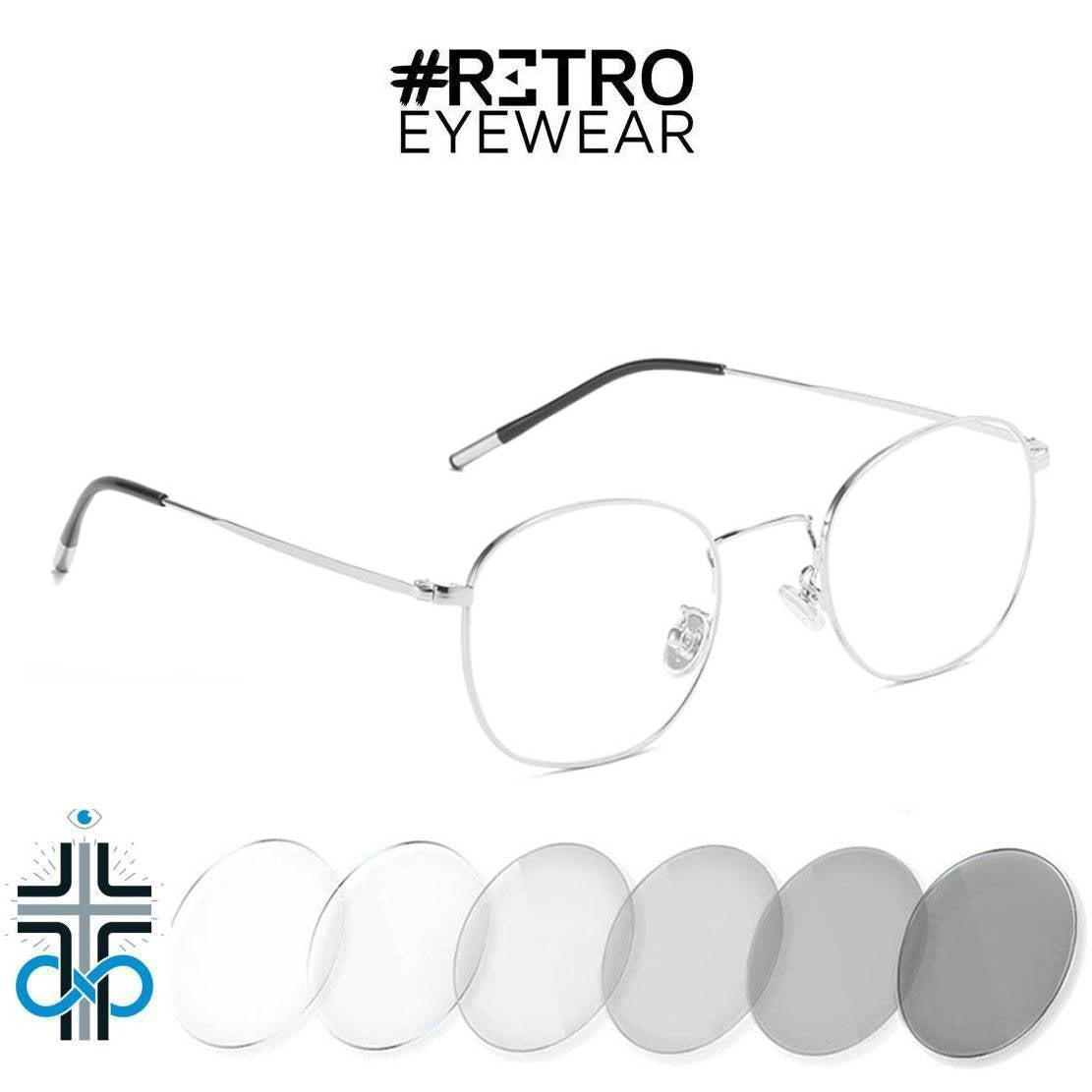 RETRO® ATLANTIS PC HD INFINITE♾PHOTOCHROMIC AntiBlue MAX+|-3.0 Con formula Óptica