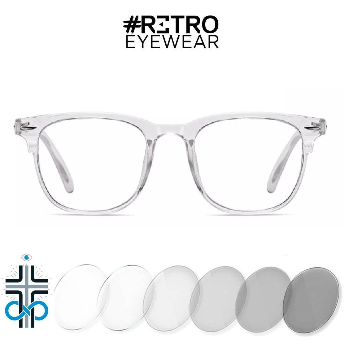 RETRO® HORUS ICE PC HD INFINITE♾PHOTOCHROMIC AntiBlue MAX+|-3.0 Con formula Óptica