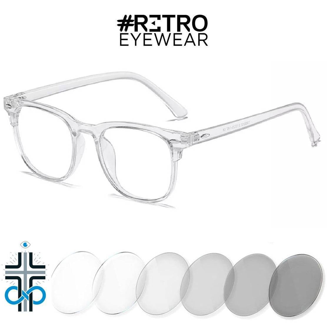 RETRO® HORUS ICE PC HD INFINITE♾PHOTOCHROMIC AntiBlue MAX+|-3.0 Con formula Óptica