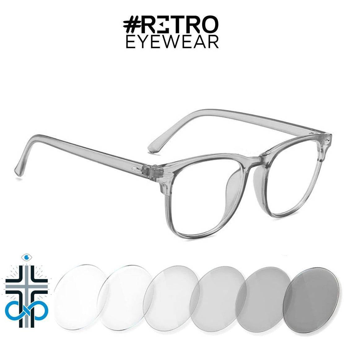 RETRO® HORUS PC HD INFINITE♾PHOTOCHROMIC AntiBlue MAX+|-3.0 Con formula Óptica