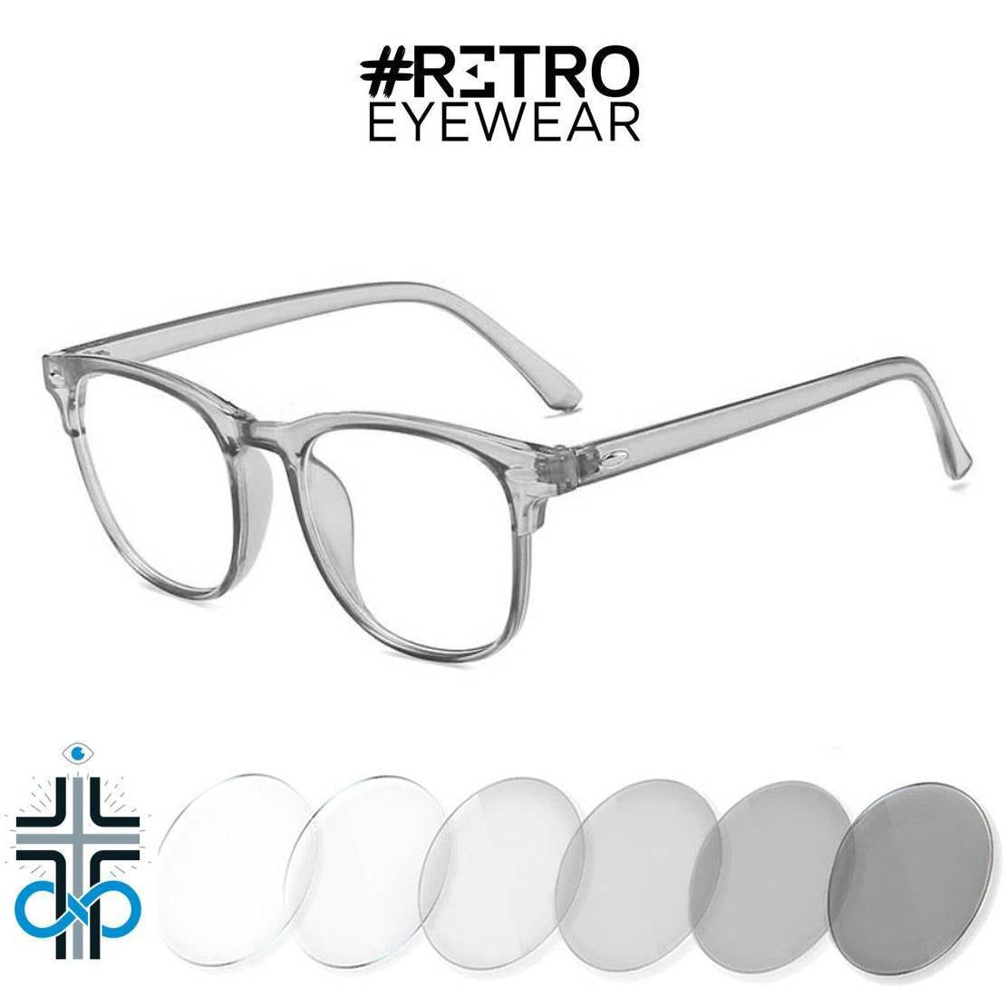 RETRO® HORUS PC HD INFINITE♾PHOTOCHROMIC AntiBlue MAX+|-3.0 Con formula Óptica