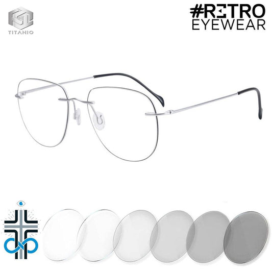 PILOT TITANIUM® RETRO PC HD INFINITE♾PHOTOCHROMIC AntiBlue MAX+|-3.0 Con formula Óptica