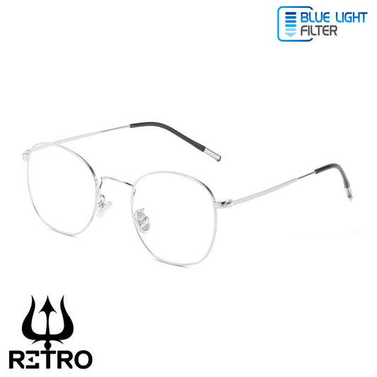 Gafas Óptica Descanso RETRO® Atlantis Silver Original Filtro Azul AntiBlue Gamer