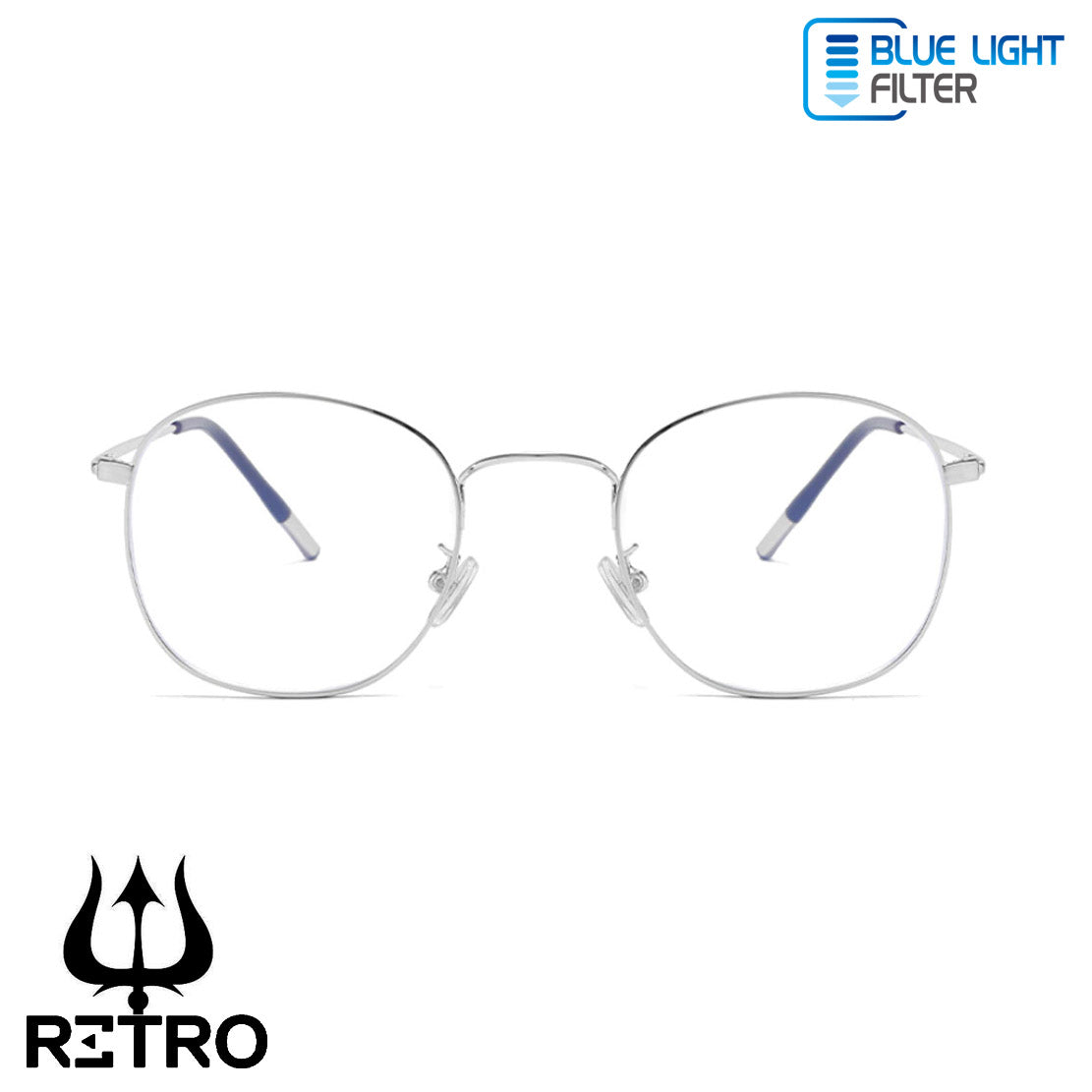 Gafas Óptica Descanso RETRO® Atlantis Silver Original Filtro Azul AntiBlue Gamer