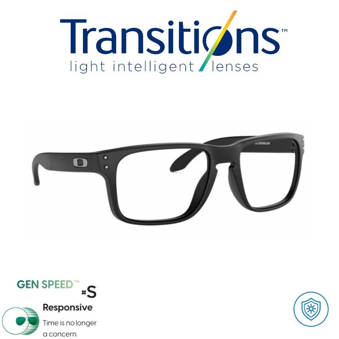 Gafas Americanas Black  + TRANSITIONS© GEN S® Anti/Blue Pro Formula Máximo+/- 2.00 SPEED©