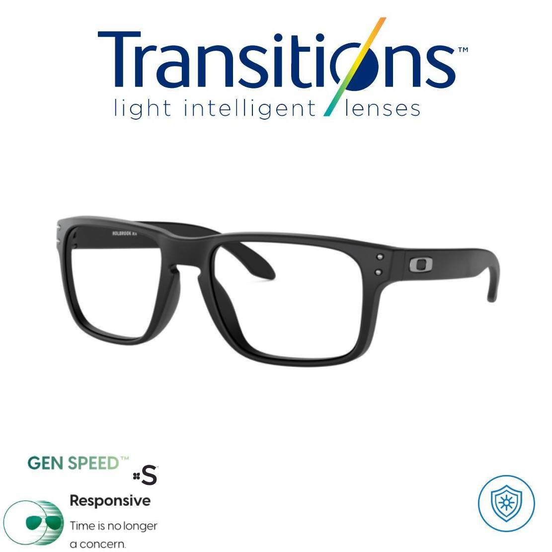 Gafas Americanas Black  + TRANSITIONS© GEN S® Anti/Blue Pro Formula Máximo+/- 2.00 SPEED©