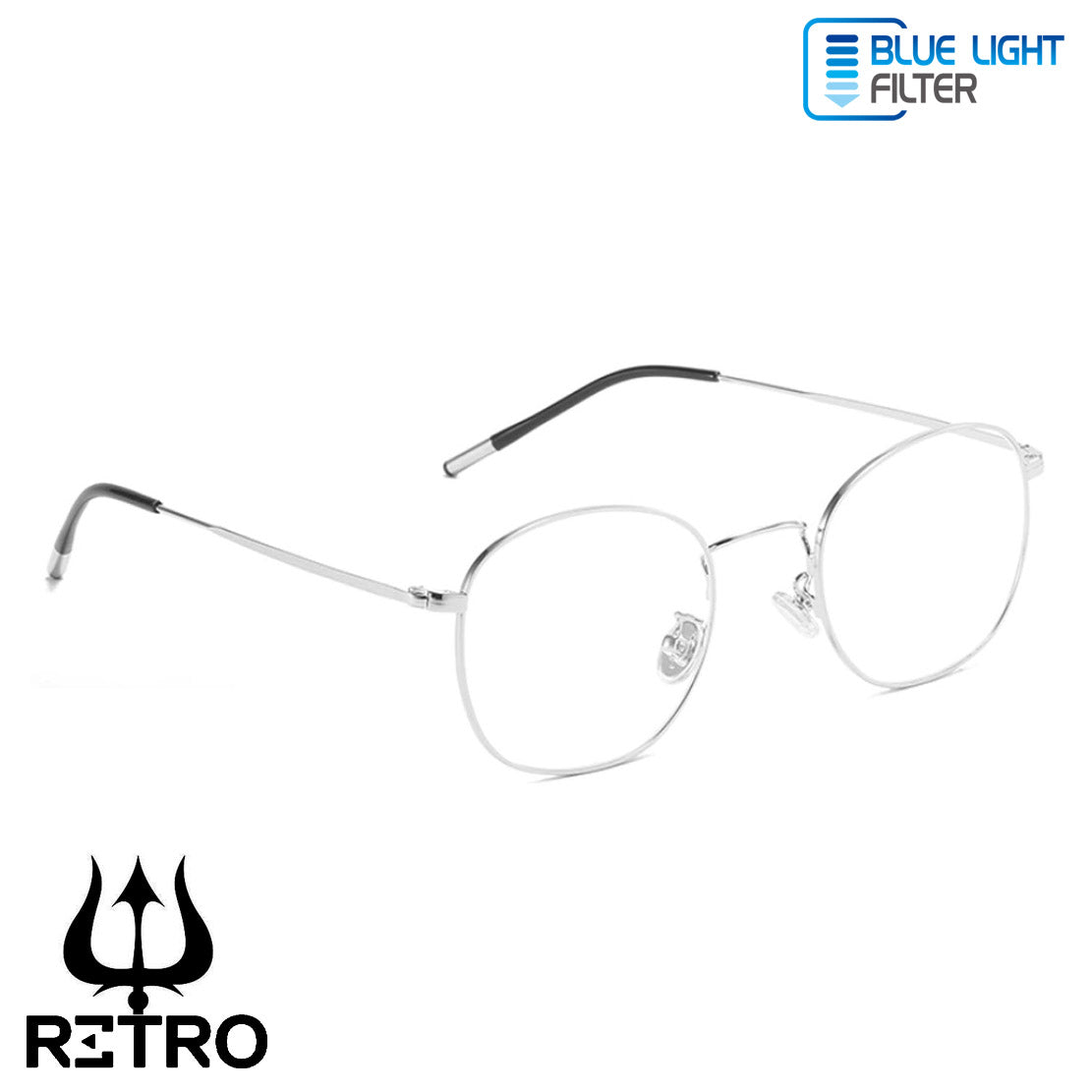 Gafas Óptica Descanso RETRO® Atlantis Silver Original Filtro Azul AntiBlue Gamer