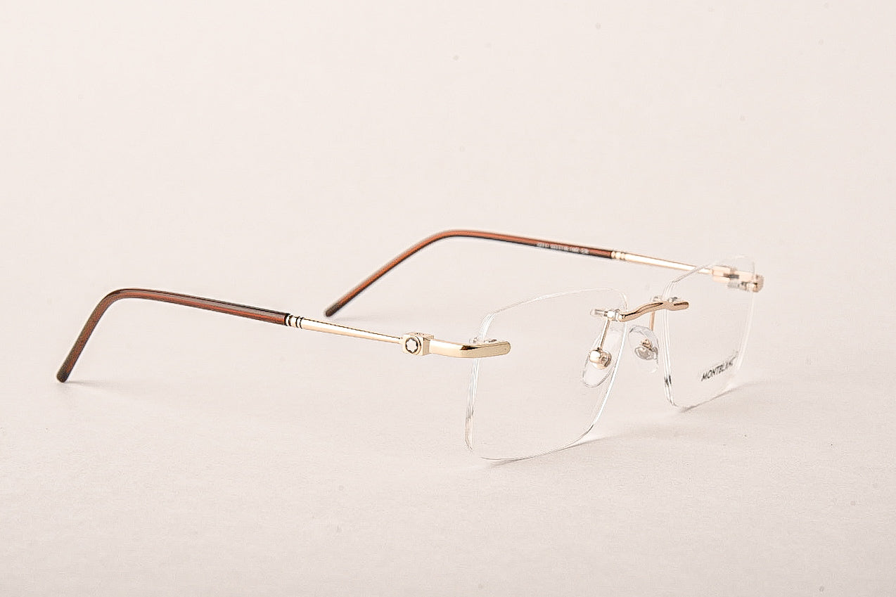 Gold Lite Steel Eyewear Business Montura Óptica Europea Tres Piezas Gafas