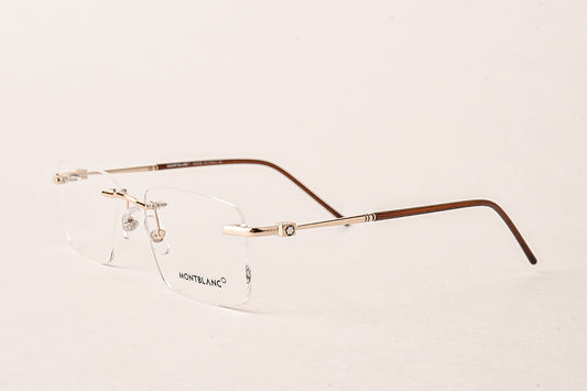 Gold Lite Steel Eyewear Business Montura Óptica Europea Tres Piezas Gafas